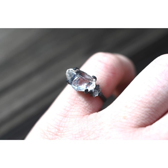Simple Alternative Diamond Engagement Ring Raw Diamond Rough Diamond Rin… - Picture 2 of 5